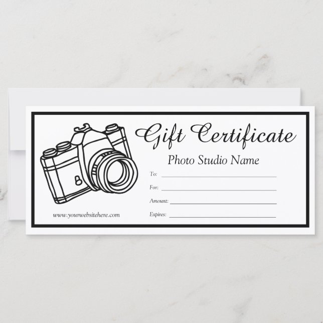 Plantilla de certificado de regalo de fotografía e (Anverso)