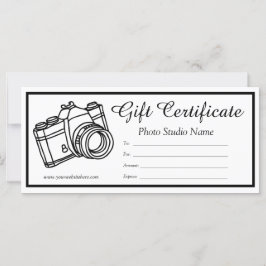 Plantilla de certificado de regalo de fotografía e