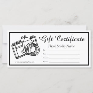 Plantilla de certificado de regalo de fotografía e