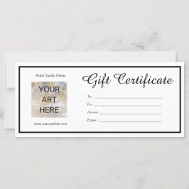 Plantilla de certificado de regalo de fotos de art