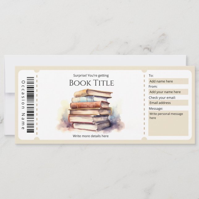 Plantilla de certificado de regalo de libro electr (Anverso)