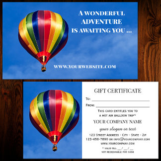 Plantilla de certificado de regalo de paseo en glo