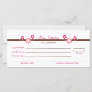 Plantilla de certificado de regalo de Sakura rosa