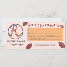 Plantilla de certificado de regalo floral con logo