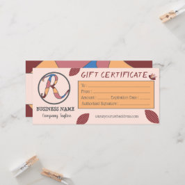 Plantilla de certificado de regalo floral con logo
