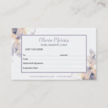 Plantilla de certificado de regalo floral púrpura 