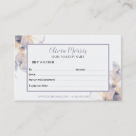 Plantilla de certificado de regalo floral púrpura