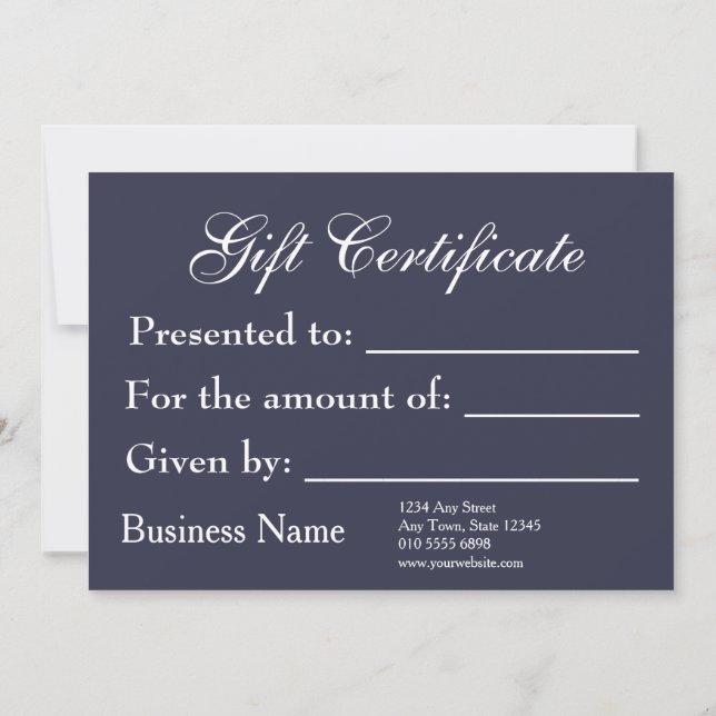 Plantilla de certificado de regalo Nuevo presupues (Reverso)