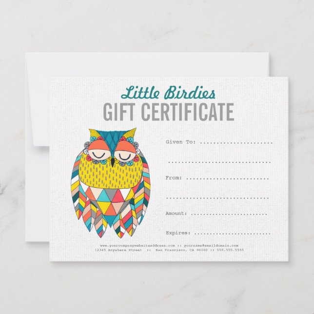 Plantilla de certificado de regalo para empresas O (Anverso)