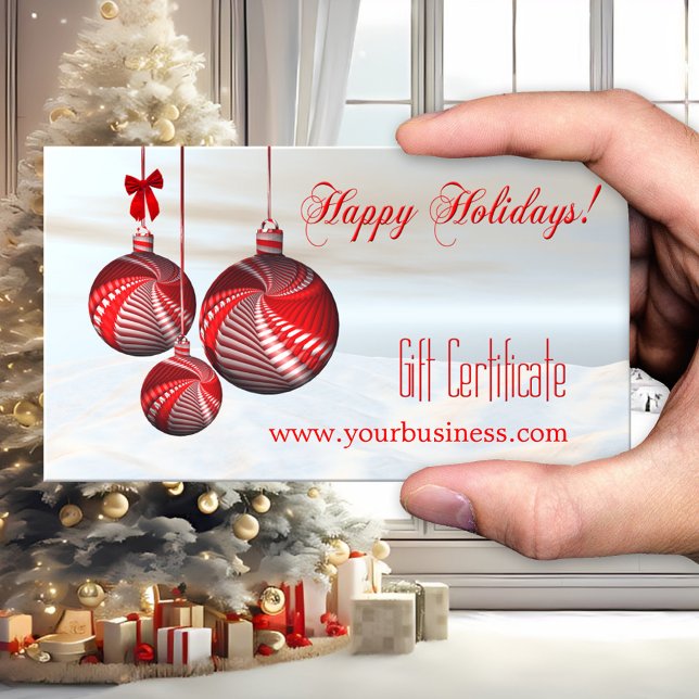 Plantilla de certificado de regalo para fiestas na (Festive and original 3D art business gift certificate template for the Holidays and Christmas season)