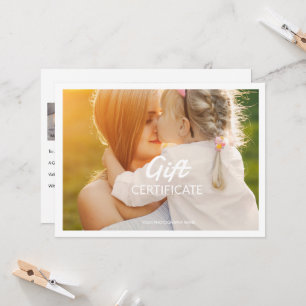 Plantilla de certificado de regalo para fotógrafos