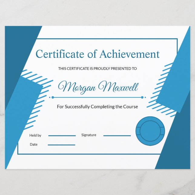 Plantilla de certificado imprimible (Anverso)