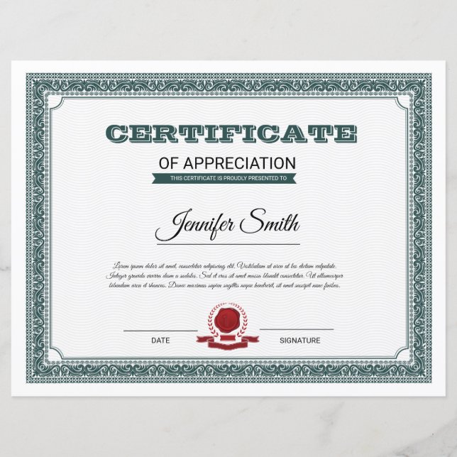 Plantilla de certificado multipropósito (Anverso)