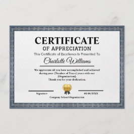 Plantilla de Certificado Profesional de Agradecimi