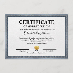 Plantilla de Certificado Profesional de Agradecimi