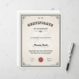 Plantilla de certificado profesional de logro