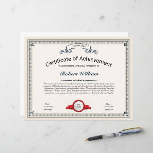 Plantilla de certificado profesional de logro