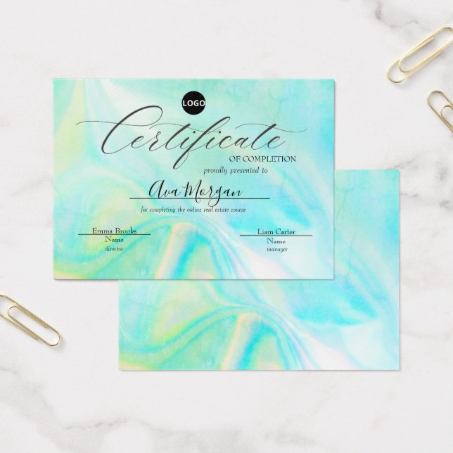 Plantilla de certificado simple - Efecto holográfi (Oficina)