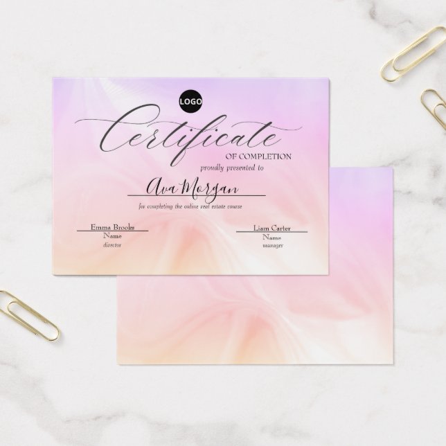 Plantilla de certificado simple - Efecto holográfi (Oficina)