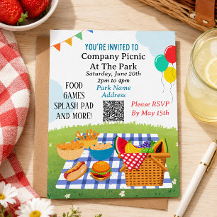 Plantilla de código QR de invitación al picnic de 