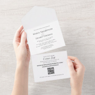 Plantilla de código QR de texto negro simple