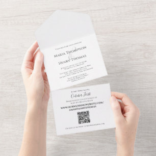 Plantilla de código QR de texto negro simple