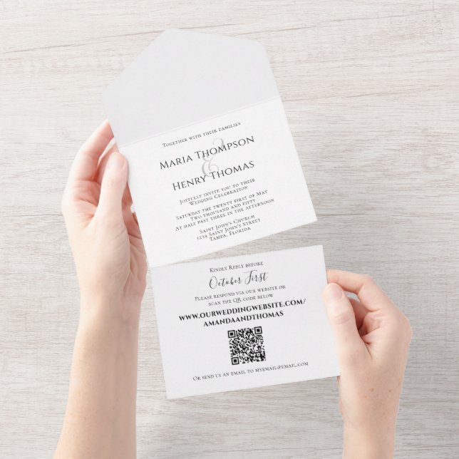 Plantilla de código QR de texto negro simple (desgarro)