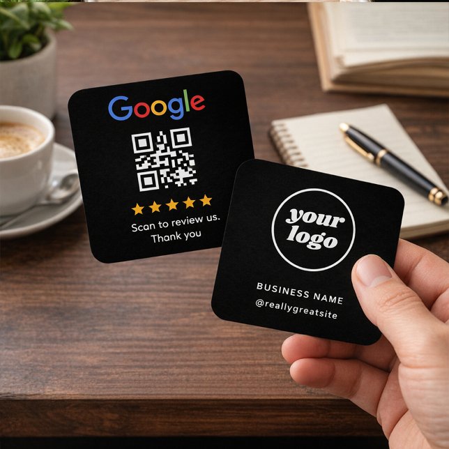Plantilla de código QR mínimo negro para reseñarno (Subido por el creador)