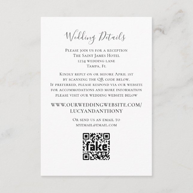 Plantilla de código QR para Bodas simples minimali (Anverso)