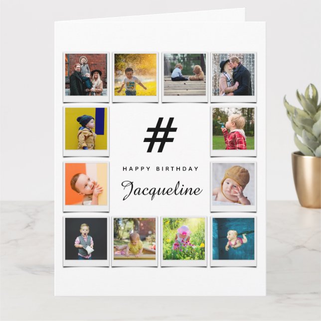 Plantilla de Collage de fotos de Cumpleaños Cualqu (Planta pequeña)