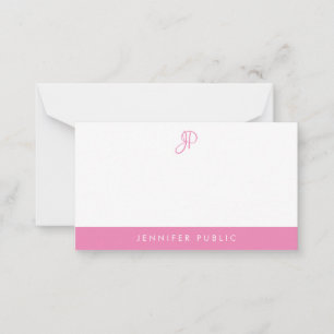 Plantilla de color blanco rosado caliente monogram