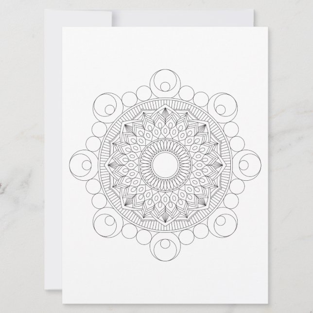 Plantilla de color de Mandala geométrica para líne (Anverso)