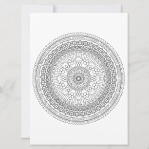Plantilla de coloreado de líneas negras de Mandala