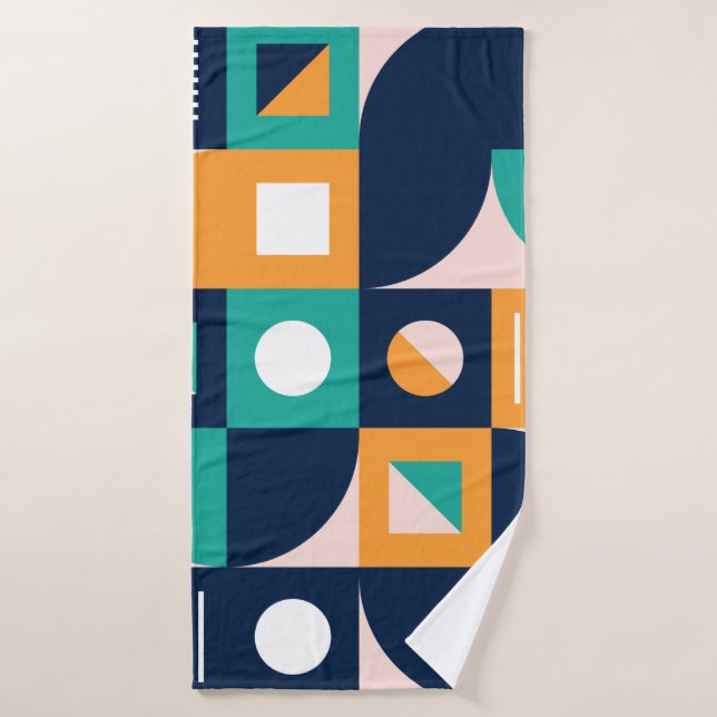 Plantilla de composición de color geométrico con a (Toalla de baño)