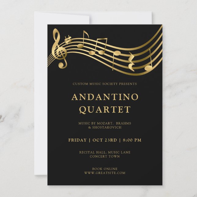 Plantilla de concierto musical editable Invitación (Anverso)