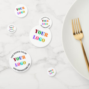 Plantilla de Confetti Promocional con Logotipo Com