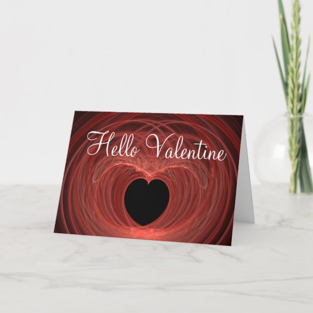 Plantilla de corazón espiralado rojo y negro (Anverso)