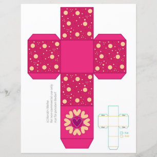 Plantilla de corazón y caja de puntos de moda de c