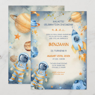Plantilla de Cumpleaños de Espacio Personalizada