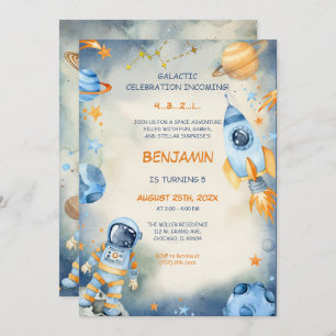 Plantilla de cumpleaños de espacio personalizado