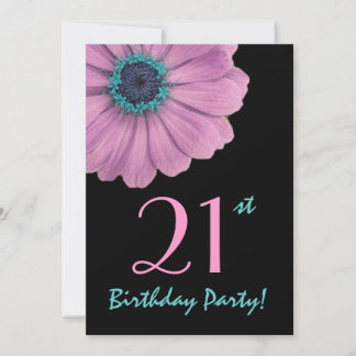 Plantilla de cumpleaños número 21: margarita rosa
