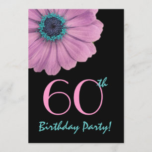 Plantilla de cumpleaños número 60 - Daisy rosa