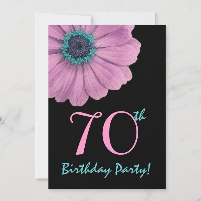Plantilla de cumpleaños número 70 - Daisy rosa (Anverso)