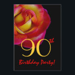 Plantilla de cumpleaños número 90 - Rosa roja y am<br><div class="desc">Este diseño de rosas rojas y amarillas es una manera bonito y elegante de invitar a la gente a una fiesta de cumpleaños número 90. Todo el texto es totalmente personalizable. Puede experimentar con diferentes tipos de papel haciendo clic en la pestaña "Opciones de invitación" en la esquina superior derecha....</div>