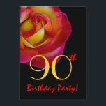 Plantilla de cumpleaños número 90 - Rosa roja y am<br><div class="desc">Este diseño de rosas rojas y amarillas es una manera bonito y elegante de invitar a la gente a una fiesta de cumpleaños número 90. Todo el texto es totalmente personalizable. Puede experimentar con diferentes tipos de papel haciendo clic en la pestaña "Opciones de invitación" en la esquina superior derecha....</div>