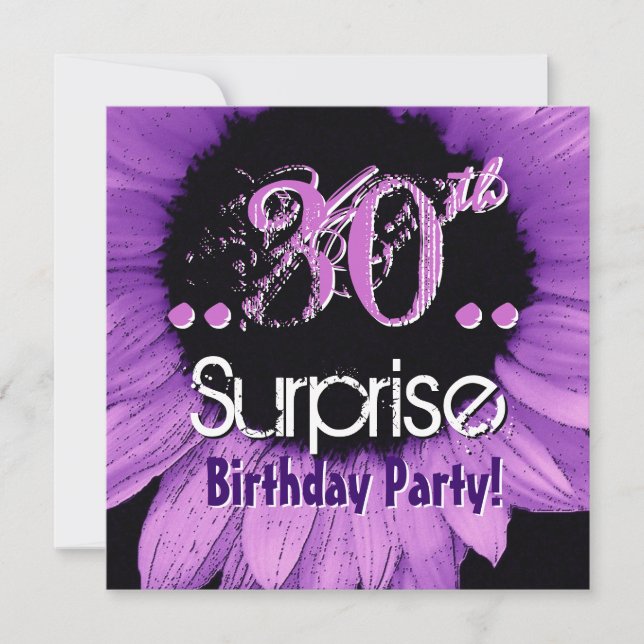 Plantilla de cumpleaños sorpresa 30° de girasol mo (Anverso)