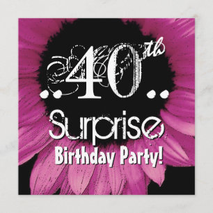 Plantilla de cumpleaños sorpresa 40 de girasol ros