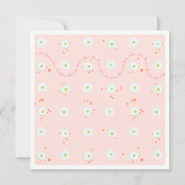 Plantilla de Daisies Save the Date con borde (Anverso)