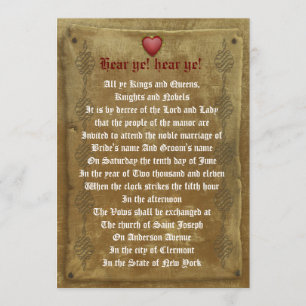 Plantilla de decreto de invitación a boda medieval
