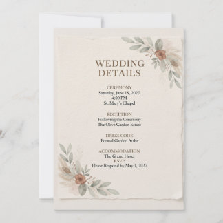 Plantilla de Detalles de Boda